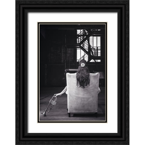 Sentimental Sounds Black Ornate Wood Framed Art Print with Double Matting by Alexandru, Padurariu