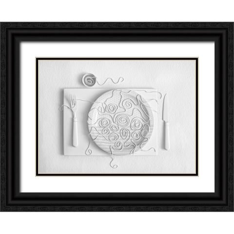 S.P.A.G.H.E.T.T.I Black Ornate Wood Framed Art Print with Double Matting by Lazarov -, Dimitar