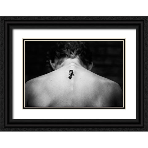Tattoo Want To Be Black Ornate Wood Framed Art Print with Double Matting by Delrue, Mirjam