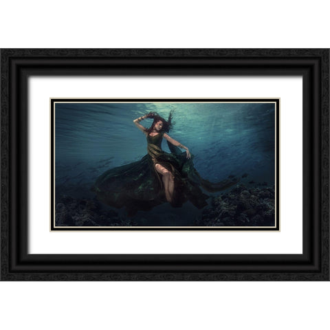 Dancing In The Waves Black Ornate Wood Framed Art Print with Double Matting by Suherman, Martha