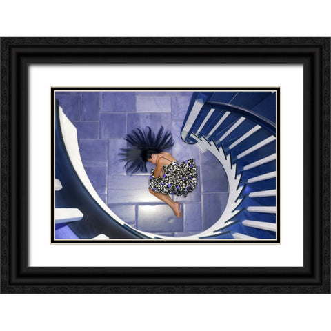 Violet Black Ornate Wood Framed Art Print with Double Matting by Repelnig, Hans
