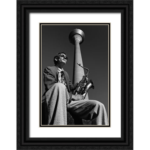 Frank M.-Saxophonist Black Ornate Wood Framed Art Print with Double Matting by Ratzer, Klaus