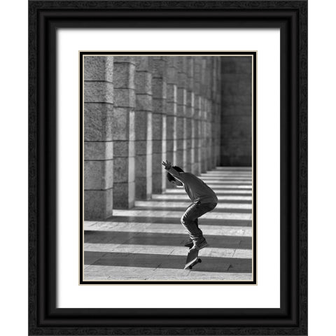 Street Dancer Black Ornate Wood Framed Art Print with Double Matting by Pellegrini, Fulvio