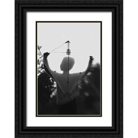 Q Play A Kite 2 Q Black Ornate Wood Framed Art Print with Double Matting by Satriani, Jay