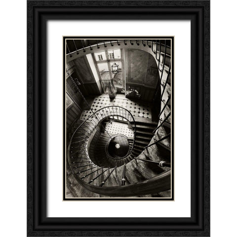 Carpe Diem Black Ornate Wood Framed Art Print with Double Matting by Frankba