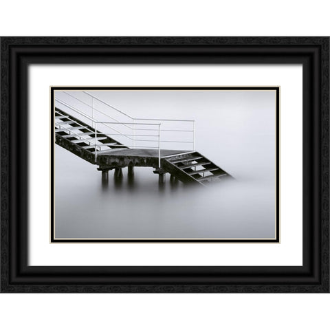 Downstairs Black Ornate Wood Framed Art Print with Double Matting by Barandiaran, Inigo