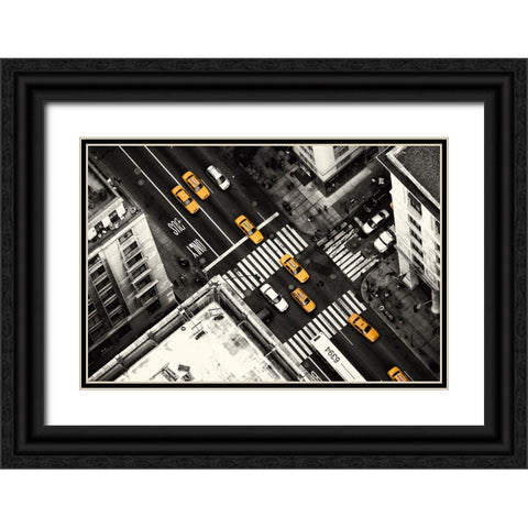 Yellow Flow Black Ornate Wood Framed Art Print with Double Matting by Kloren, Stefan