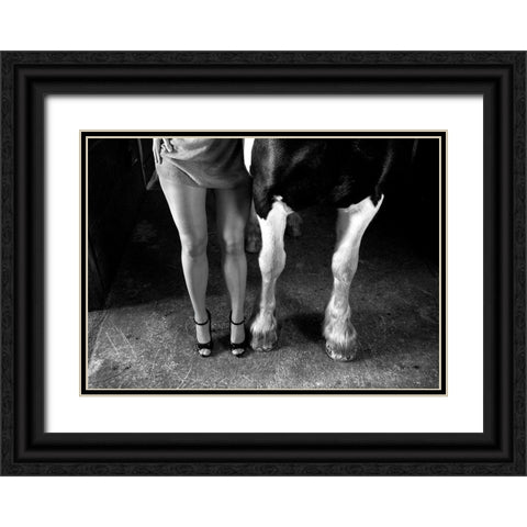 To Cool Ones Heels Black Ornate Wood Framed Art Print with Double Matting by Repelnig, Hans