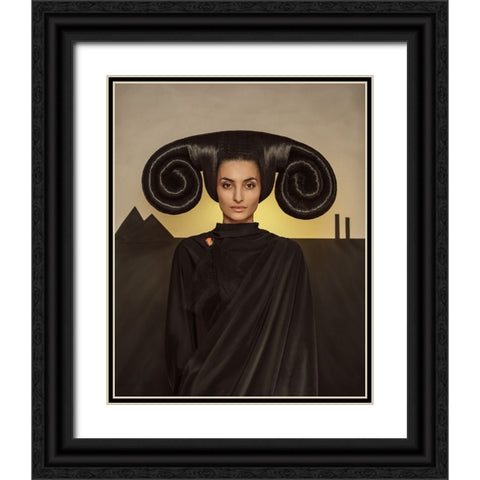 Mistress Of The Black Mountains. Black Ornate Wood Framed Art Print with Double Matting by Smirnov, Sergei