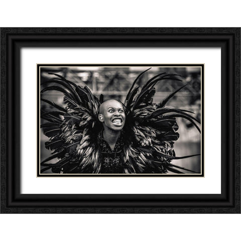 Skunk Anansie Black Ornate Wood Framed Art Print with Double Matting by Unknown