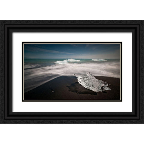 Diamond Beach Black Ornate Wood Framed Art Print with Double Matting by Hoffmann, Raymond