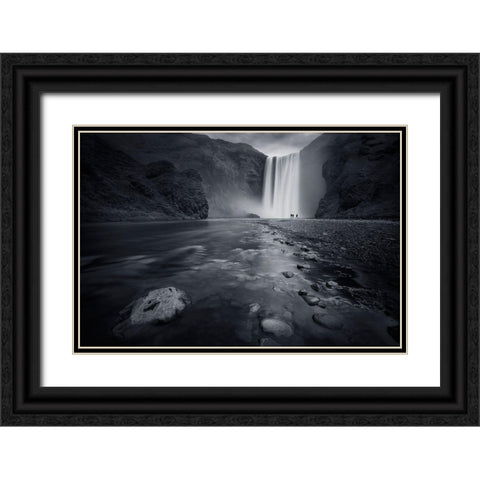Behind The Curtain Black Ornate Wood Framed Art Print with Double Matting by Del Grosso, Sebastien