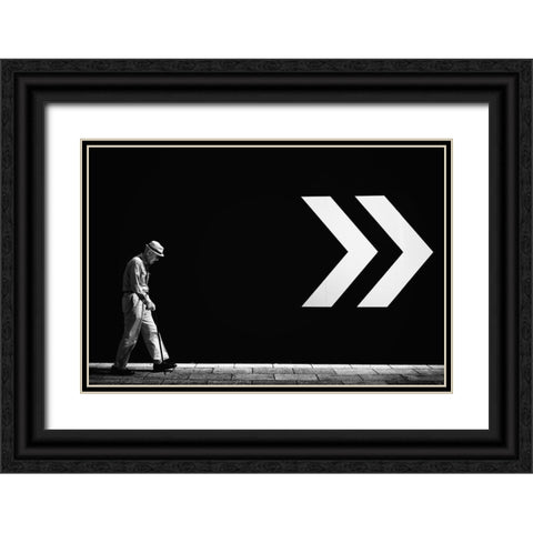 Untitled Black Ornate Wood Framed Art Print with Double Matting by Suzuki, Tatsuo