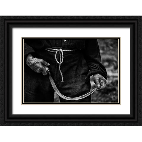 La Balanza Black Ornate Wood Framed Art Print with Double Matting by J. Lopez, Renato