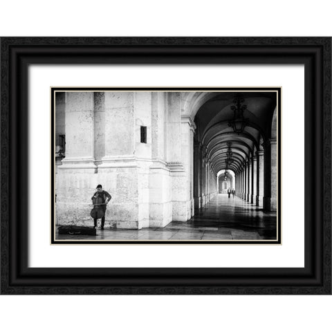 Icebreaker Black Ornate Wood Framed Art Print with Double Matting by Mexia, Laura