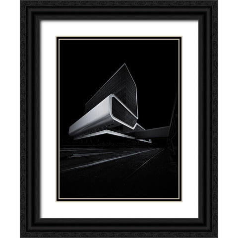 Speeding Through Darkness Black Ornate Wood Framed Art Print with Double Matting by Van Den, Mathijs