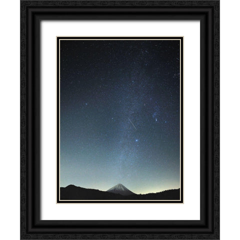 Meteor Night Black Ornate Wood Framed Art Print with Double Matting by Koga, Hiroaki