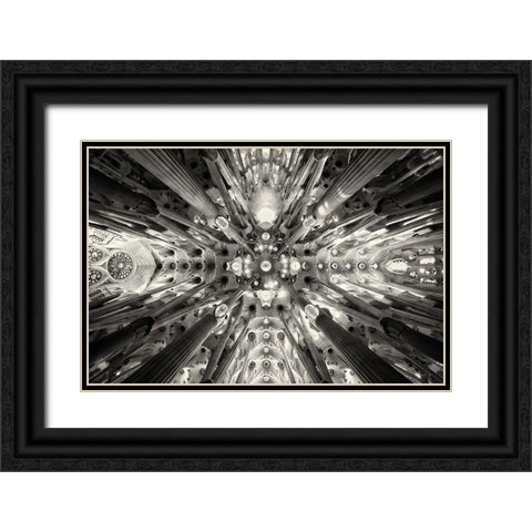 Artificial Forest - Sagrada Familia Black Ornate Wood Framed Art Print with Double Matting by Bonnin Sebastia, Antonio