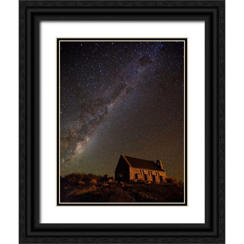 Church Of The Good Shepherd Black Ornate Wood Framed Art Print with Double Matting by Zhang, Yan
