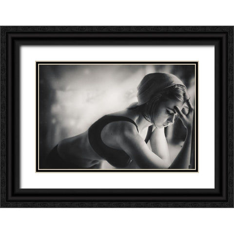 Xmas Particles Black Ornate Wood Framed Art Print with Double Matting by Ivanov, Velizar