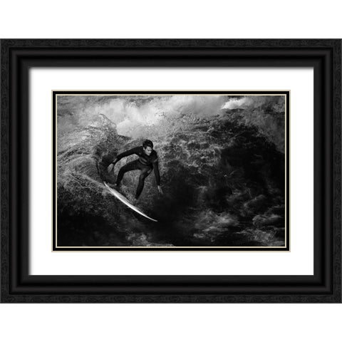 Surfing To Kingdom Come Black Ornate Wood Framed Art Print with Double Matting by Hessel, Christoph