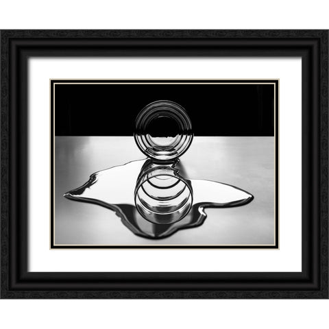 Circles Of Circles Black Ornate Wood Framed Art Print with Double Matting by Toniolo, Giorgio