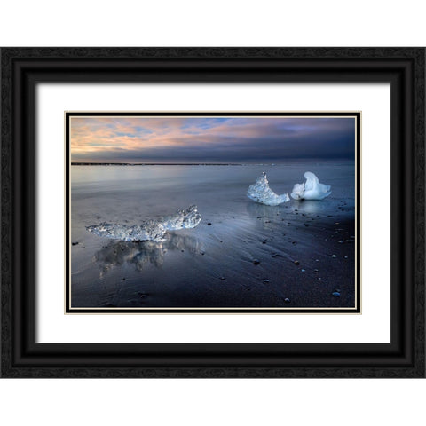Crystal Ice Black Ornate Wood Framed Art Print with Double Matting by Eichelberg, Amnon