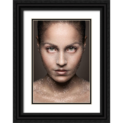 Stardust Black Ornate Wood Framed Art Print with Double Matting by Petkov, Petko