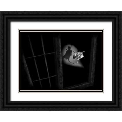 See My Shadow Black Ornate Wood Framed Art Print with Double Matting by Ali Surachman, Aman