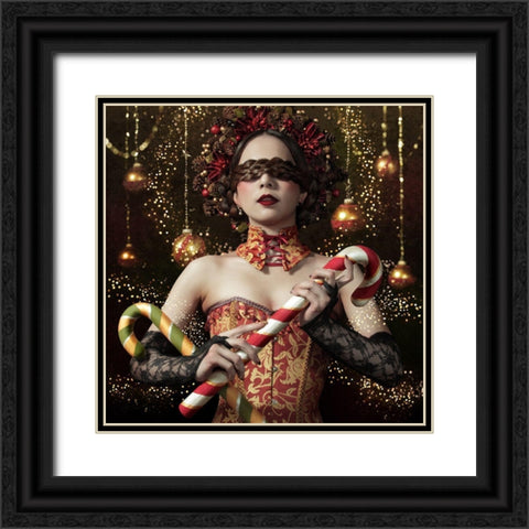 Mistress Of The Bright Night Black Ornate Wood Framed Art Print with Double Matting by Murakami, Kiyo