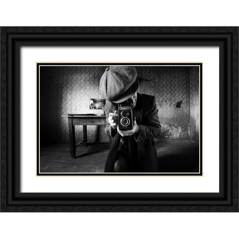 Untitled Black Ornate Wood Framed Art Print with Double Matting by Grobenski, Mario