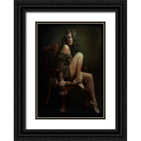 Portrait Of Helen Black Ornate Wood Framed Art Print with Double Matting by Rise, Zachar