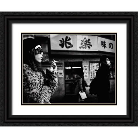 Untitled Black Ornate Wood Framed Art Print with Double Matting by Suzuki, Tatsuo