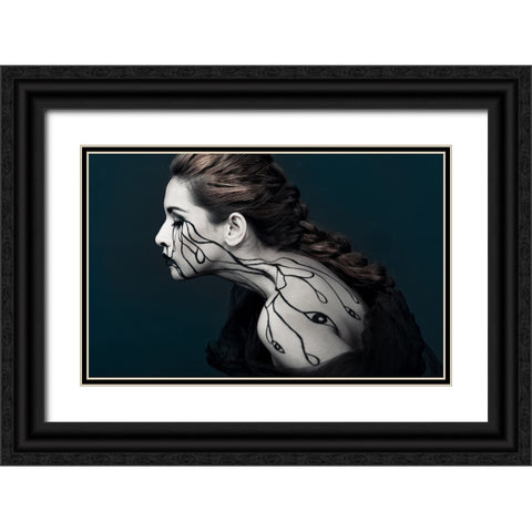 Eye To Eyes Black Ornate Wood Framed Art Print with Double Matting by Yogasara, Yudhistira