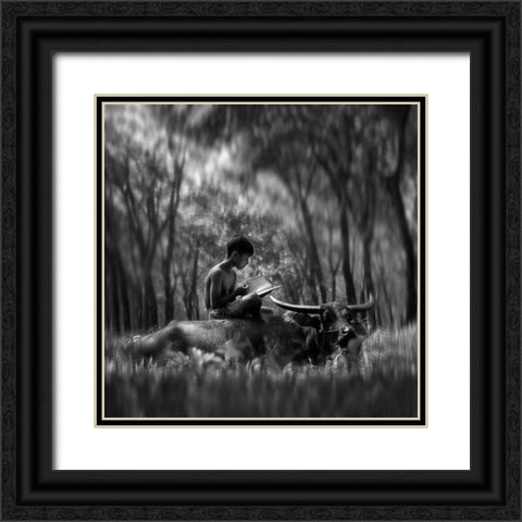 Learn Spirit Black Ornate Wood Framed Art Print with Double Matting by Bunjamin, Antonyus