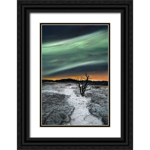 Magic Aurora Black Ornate Wood Framed Art Print with Double Matting by Luca, Liloni