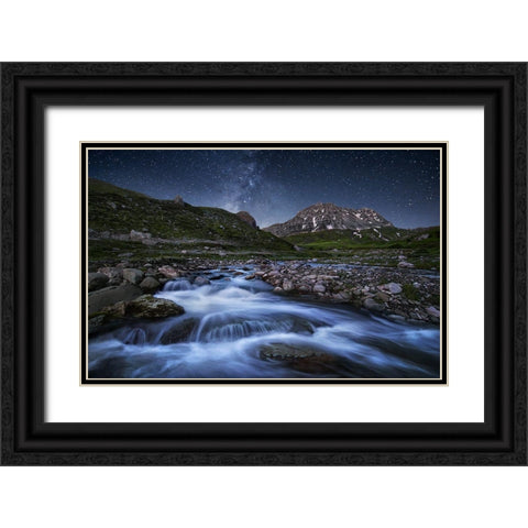 Elements Of Nature Black Ornate Wood Framed Art Print with Double Matting by Kaddas, Chris