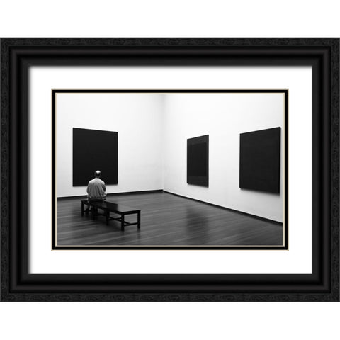 Enjoying Rothko Black Ornate Wood Framed Art Print with Double Matting by Lionse, Art