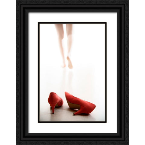 Fashion Black Ornate Wood Framed Art Print with Double Matting by Williama
