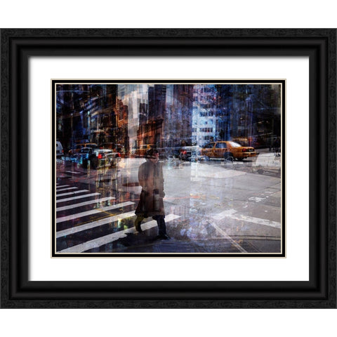 Woody Allen Crossing Black Ornate Wood Framed Art Print with Double Matting by B, V