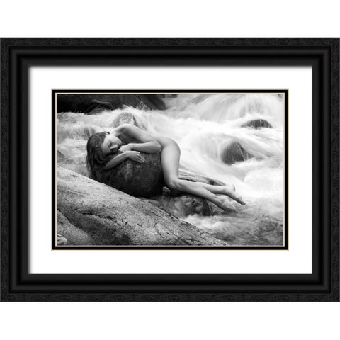 Whispering Of The River Black Ornate Wood Framed Art Print with Double Matting by Birkhofer, Bruno