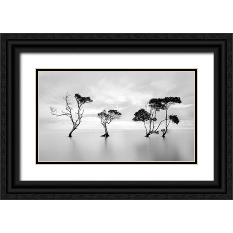 Drowning Not Waving Black Ornate Wood Framed Art Print with Double Matting by Fudge, Steven
