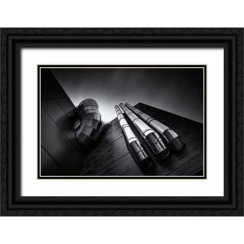 Pipes Black Ornate Wood Framed Art Print with Double Matting by Gamiz, Andres