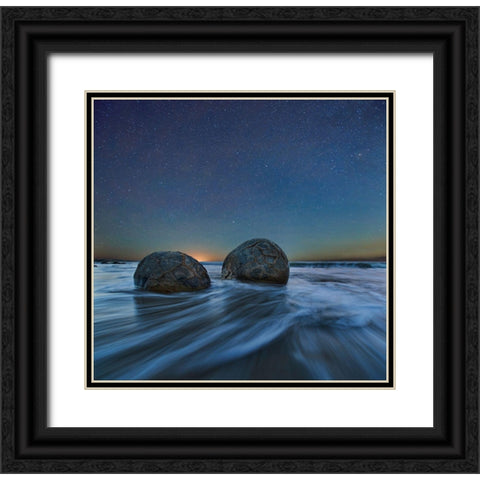 Be Together Black Ornate Wood Framed Art Print with Double Matting by Zhang, Yan