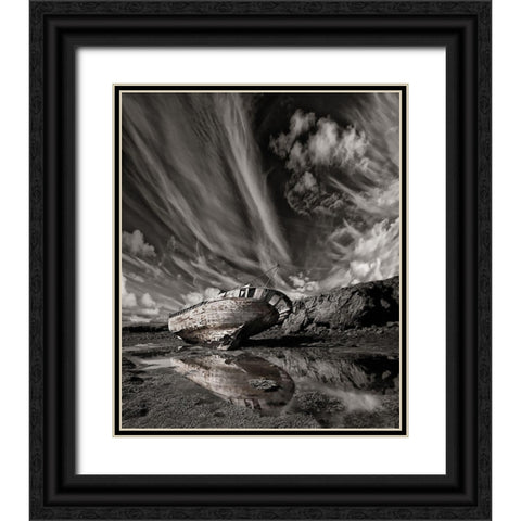 Final Place (Mono) Black Ornate Wood Framed Art Print with Double Matting by H. Ingibergsson, Torsteinn