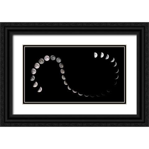 Moon Path Black Ornate Wood Framed Art Print with Double Matting by Nigam, Nimit