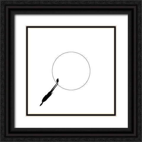 Walking The Circle! Black Ornate Wood Framed Art Print with Double Matting by Limberg, Huib