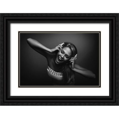The Sound Of Happiness Black Ornate Wood Framed Art Print with Double Matting by Schroder, Thomas
