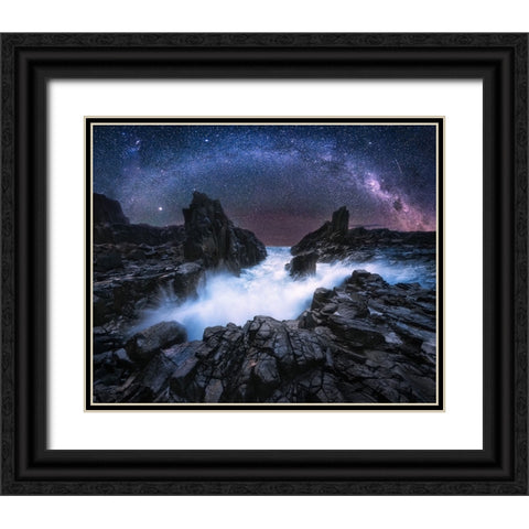 Bridge Of The Stone Gate Black Ornate Wood Framed Art Print with Double Matting by Zhang, Joshua