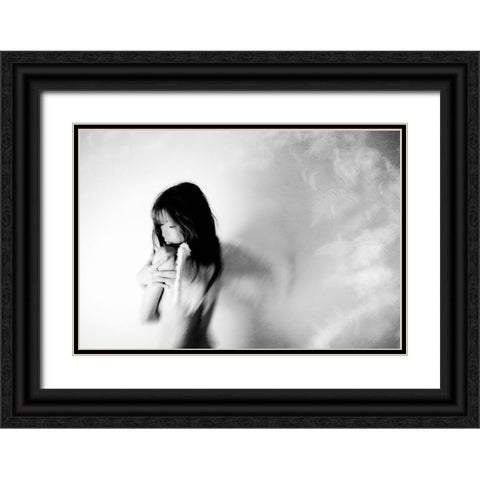 Broken Wing Black Ornate Wood Framed Art Print with Double Matting by Ikeda, Keisuke